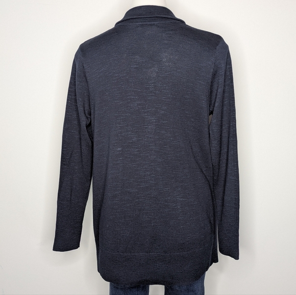 NWT J Jill Navy Blue Single Button Knit Collared Cardigan Sweater SP - Picture 6 of 10